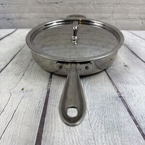 All Clad 3 qt Stainless Steel Sauce Sauté Pan & Lid 11.25" Skillet Frying